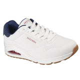 Skechers Men's 183004 UNO Suited On Air White Navy Memory Foam Casual Shoes (WIDE) ThatShoeStore