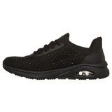 Skechers Women's 190175 Relaxed Fit Arch Fit UNO Starla Black Stretch Fit Air Cooled Memory Foam Casual Shoes ThatShoeStore