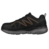 Skechers Men's 200152  Vigorit Black Orange Arch Fit SR Safety Toe Work Shoes ThatShoeStore