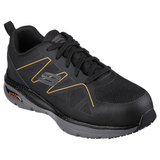 Skechers Men's 200152  Vigorit Black Orange Arch Fit SR Safety Toe Work Shoes ThatShoeStore