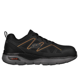 Skechers Men's 200152  Vigorit Black Orange Arch Fit SR Safety Toe Work Shoes ThatShoeStore