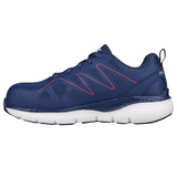 Skechers Men's 200152 Arch Fit SR Vigorit Navy Red Safety Toe Work Shoes ThatShoeStore