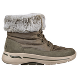 Skechers Women's 144409 GO WALK Arch Fit - Winter Visit Olive Casual Boots ThatShoeStore
