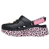 Skechers Women's 186014 Snoop Dogg Foamies Purrfect Black Leopard Max Cushioning Clogs ThatShoeStore
