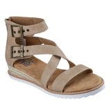 Skechers Women's 114124 BOBS Desert Kiss Sun Dipped Tan Gladiator Sandals ThatShoeStore