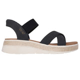 Skechers Women's 114414 BOBS Sun Ray Move Over Slip-Ins Black Sandals (WIDE) ThatShoeStore