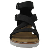 Skechers Women's 114124 BOBS Desert Kiss Sun Dipped Black Gladiator Sandals ThatShoeStore