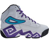 Fila Men's  1BM01089-148 MB Chenille Jamal Mashburn White Bluefish Electric Purple Retro Basketball Shoes ThatShoeStore