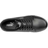 Puma Women's 640105 Iconic Leather Low Composite Safety Toe Metal Free Black Work Shoes ThatShoeStore
